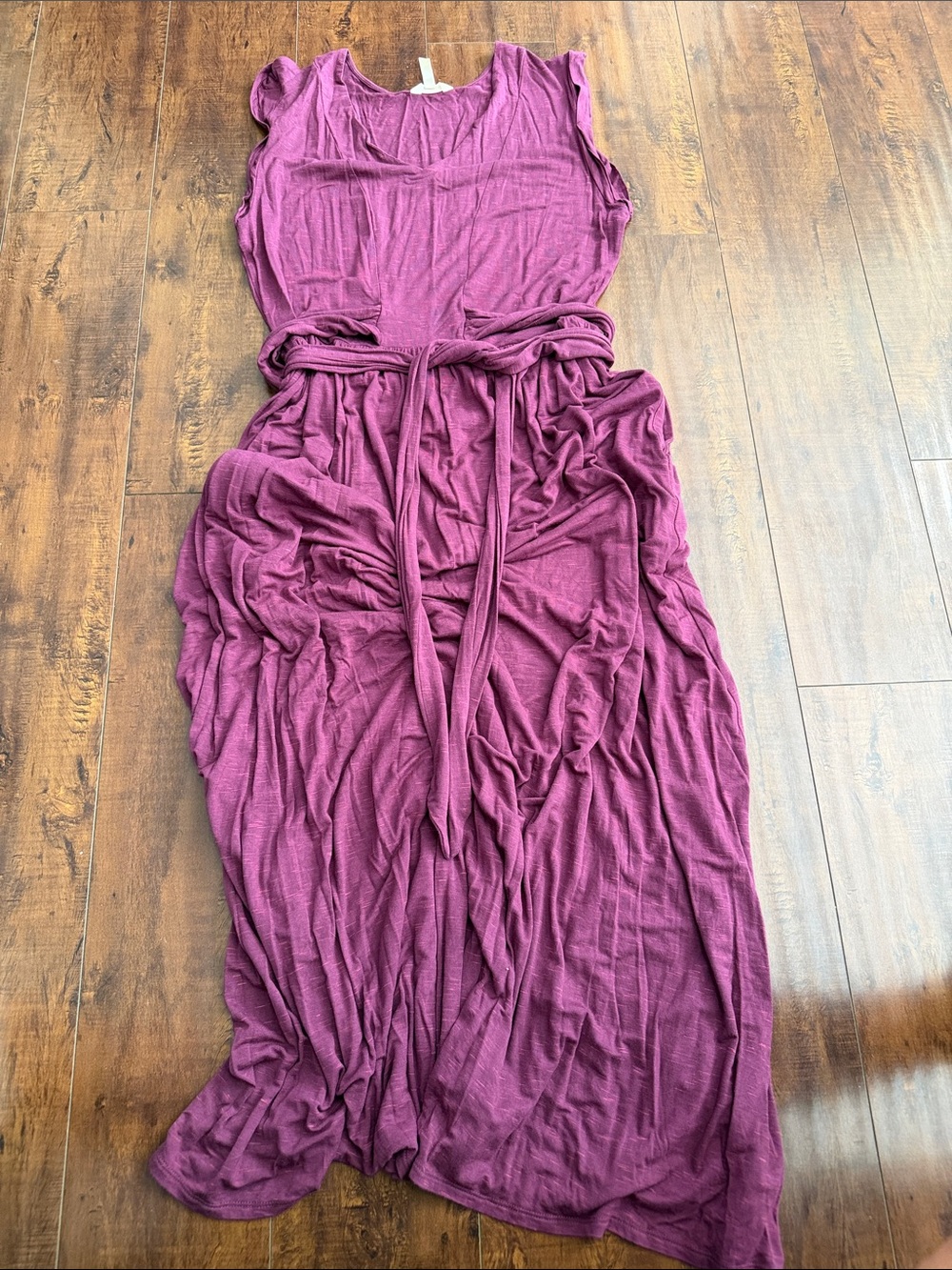 Matilda Jane Sleeveless Belted Maxi Dress in Plum